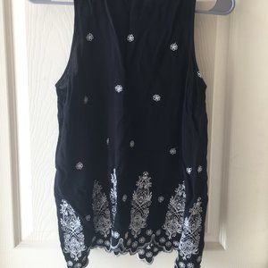 Black Floral Tank